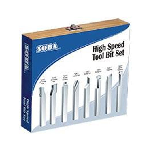 8Pce 12 x 12 x 100mm High Speed Metal Lathe Tool Bit Set 130035 by Soba