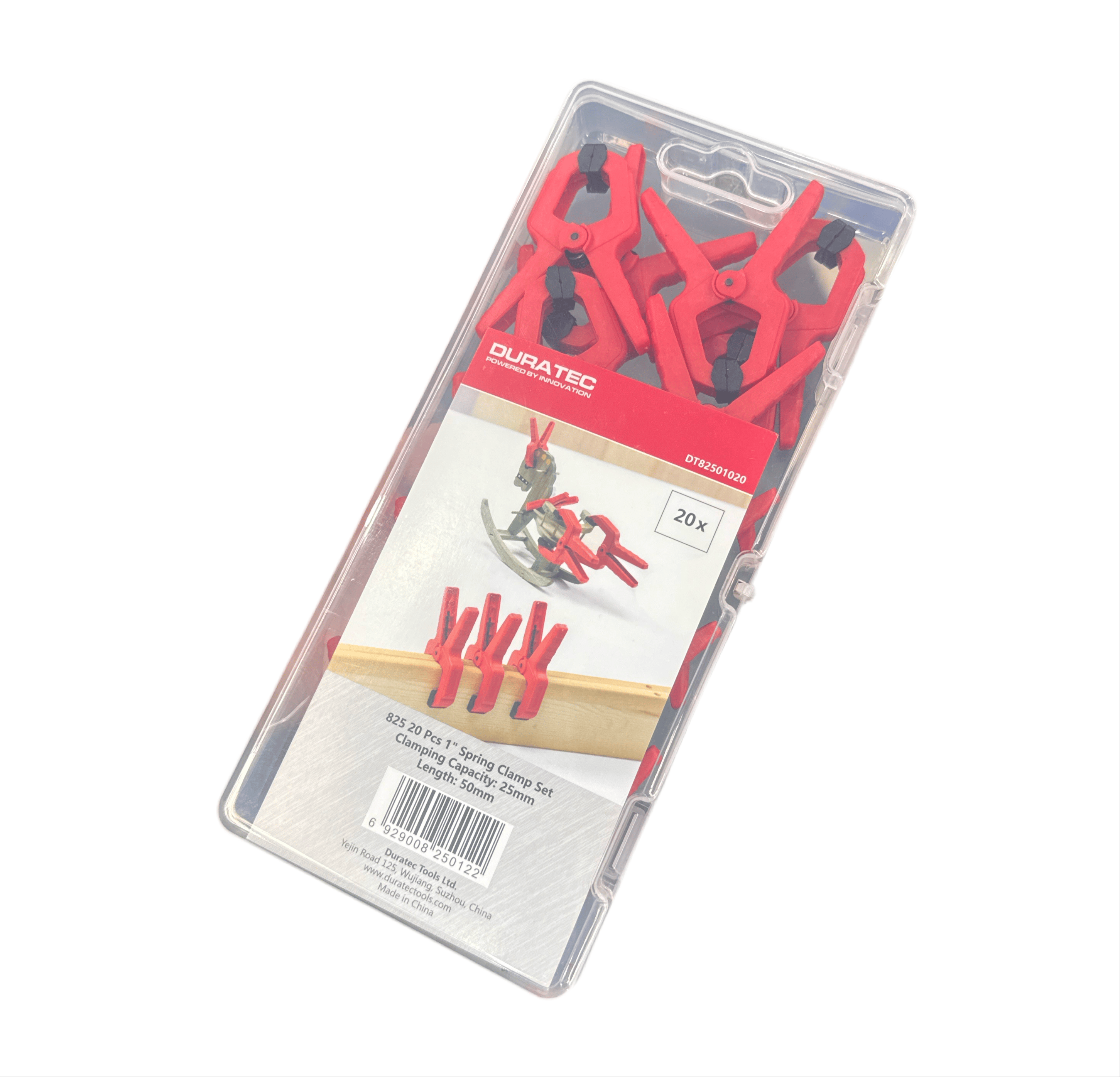 Duratec Micro 20Pce Set of 25mm (1") x 50mm (2") 825 Spring Clamps DT82501020