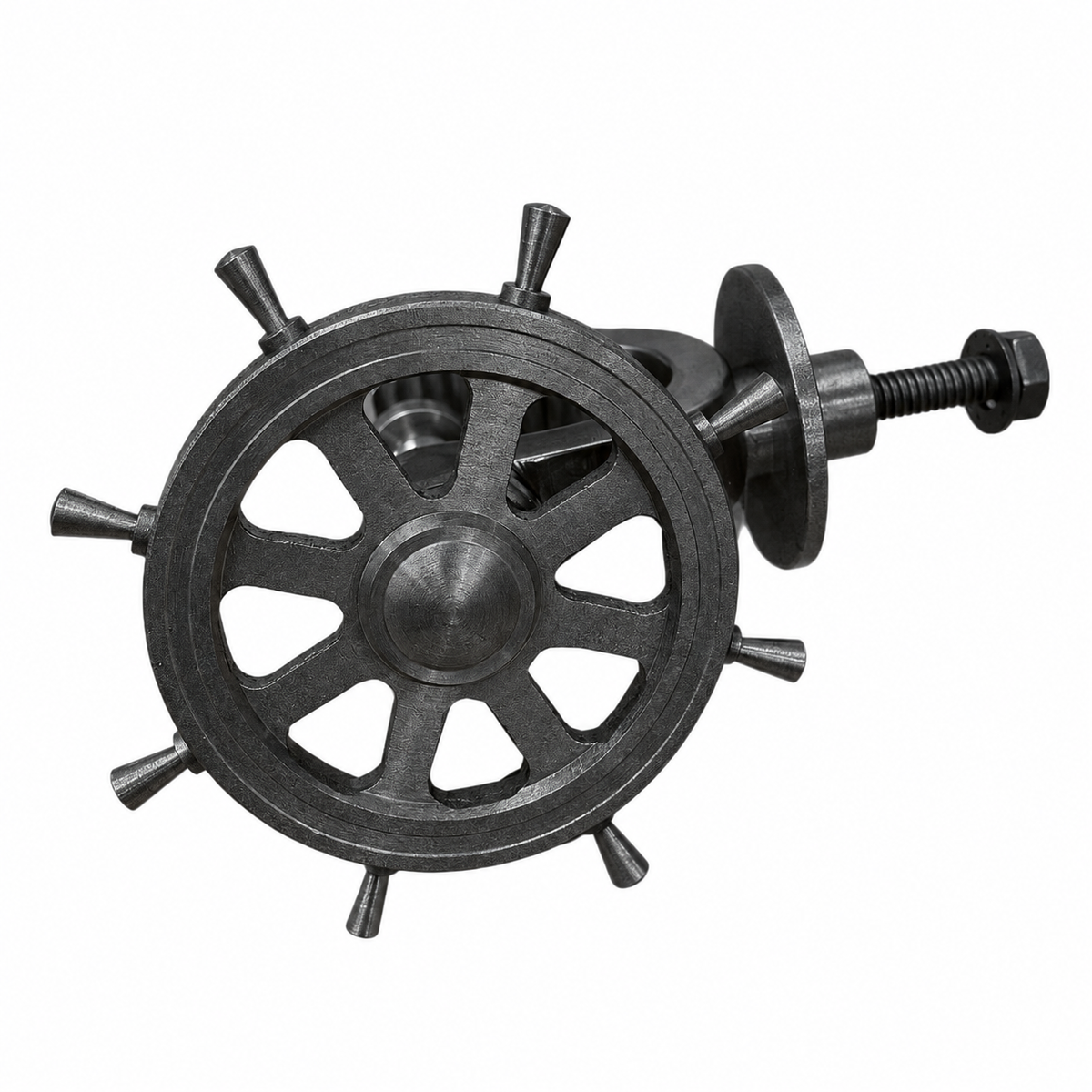 Cast Iron Ship's Wheel Nut Cracker 261276 - Nut Cracking Mechanism for Woodturning Projects