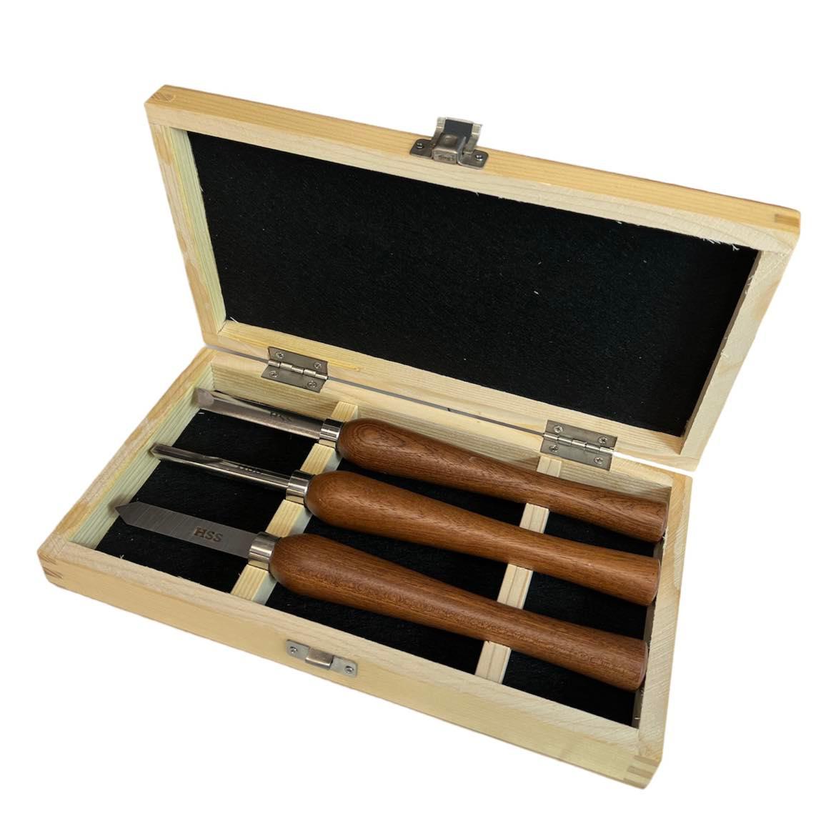 3Pce HSS Miniature Woodturning Chisel Set 290106 by Soba