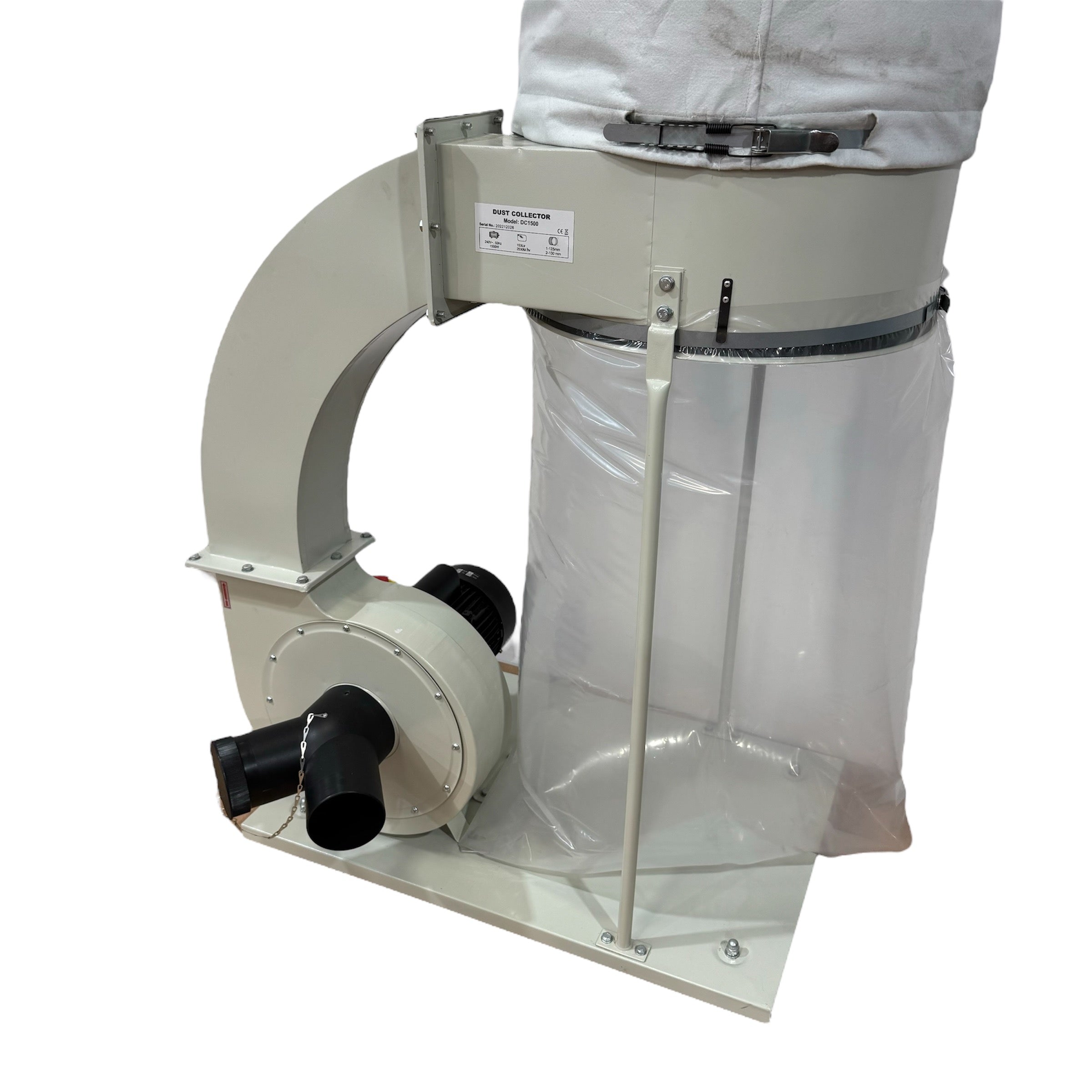 Oltre Dust Collector 240V 2HP 1 x Filter Element (Needle Felt Top Bag + Plastic Bottom Bag) OT-DC-1500