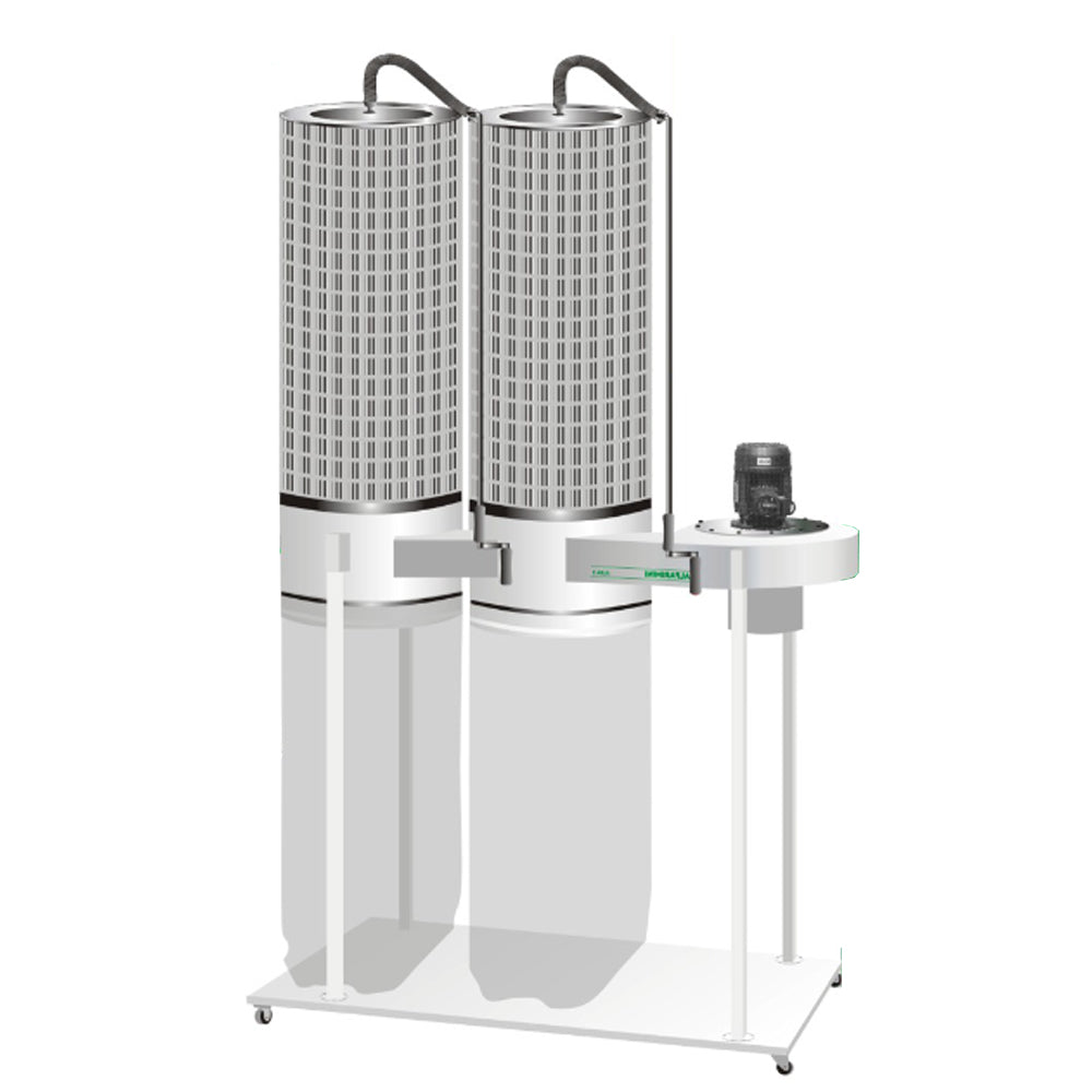 Dust Collector 415V 4HP 2 x Filter Element (2 x Calico Top Bag + 2 x Plastic Bottom Bag) ALFA 2 by Alfarimini