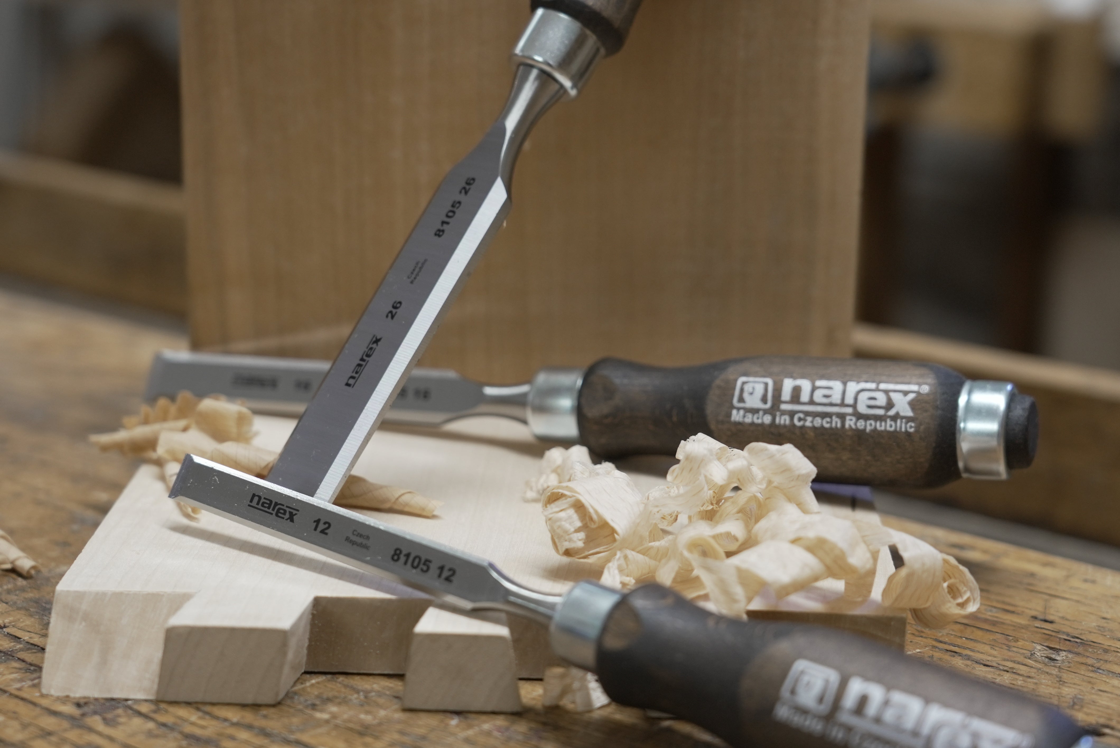 Set of Bevel Edge Chisels, WOOD LINE PROFI 6mm / 10mm / 12mm / 16mm / 20mm / 26mm 853053 by Narex