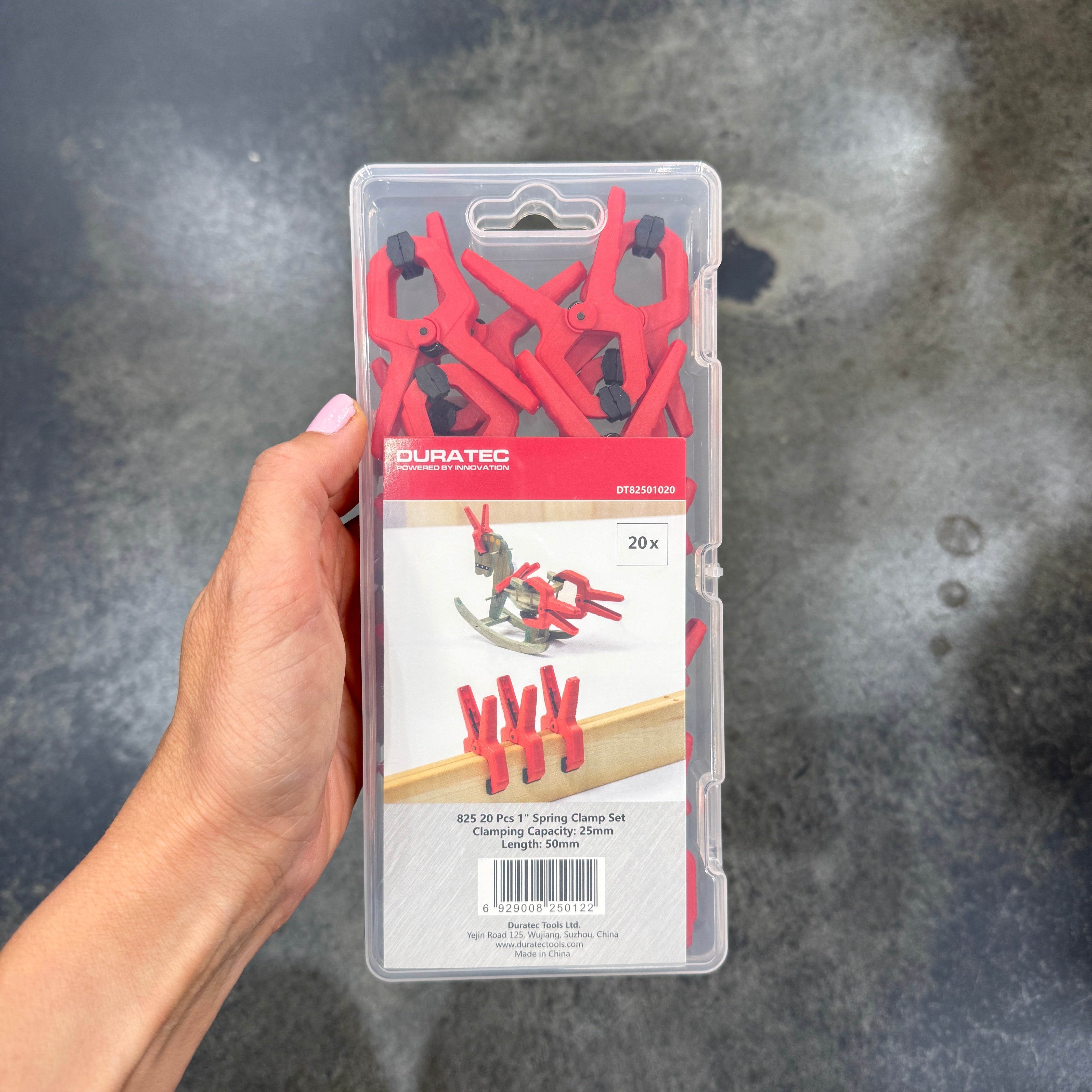 Duratec Micro 20Pce Set of 25mm (1") x 50mm (2") 825 Spring Clamps DT82510000