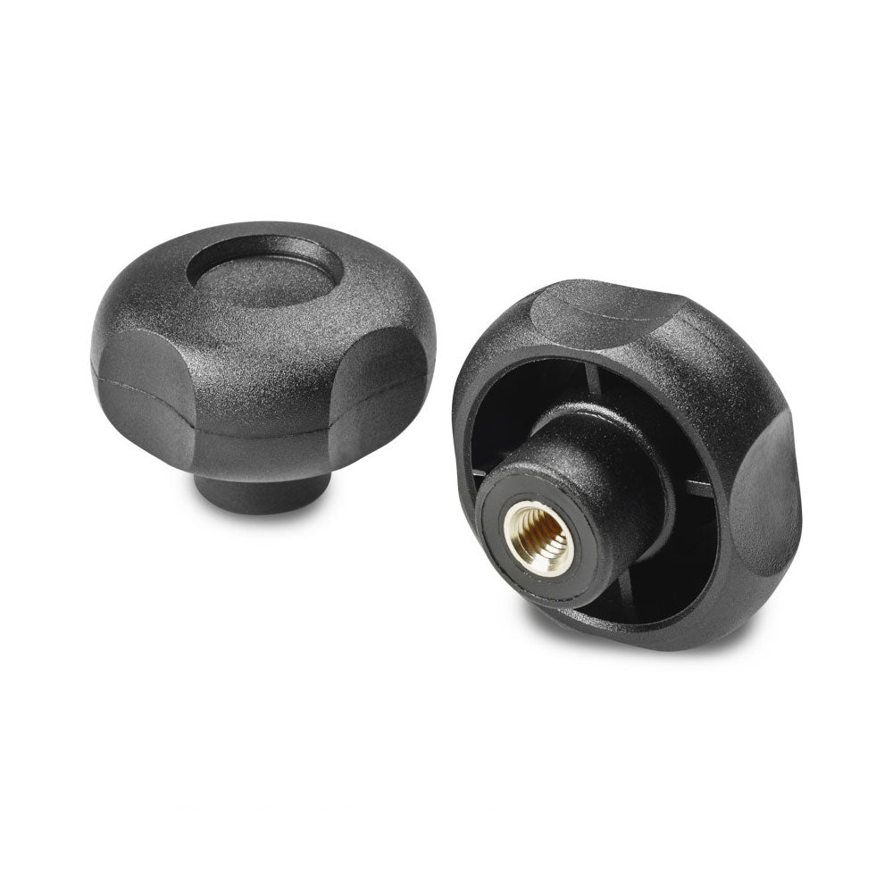21mm x 14mm 4 Lobe Handwheel with Threaded Insert G730 Series G73020.TM0501 by Boteco