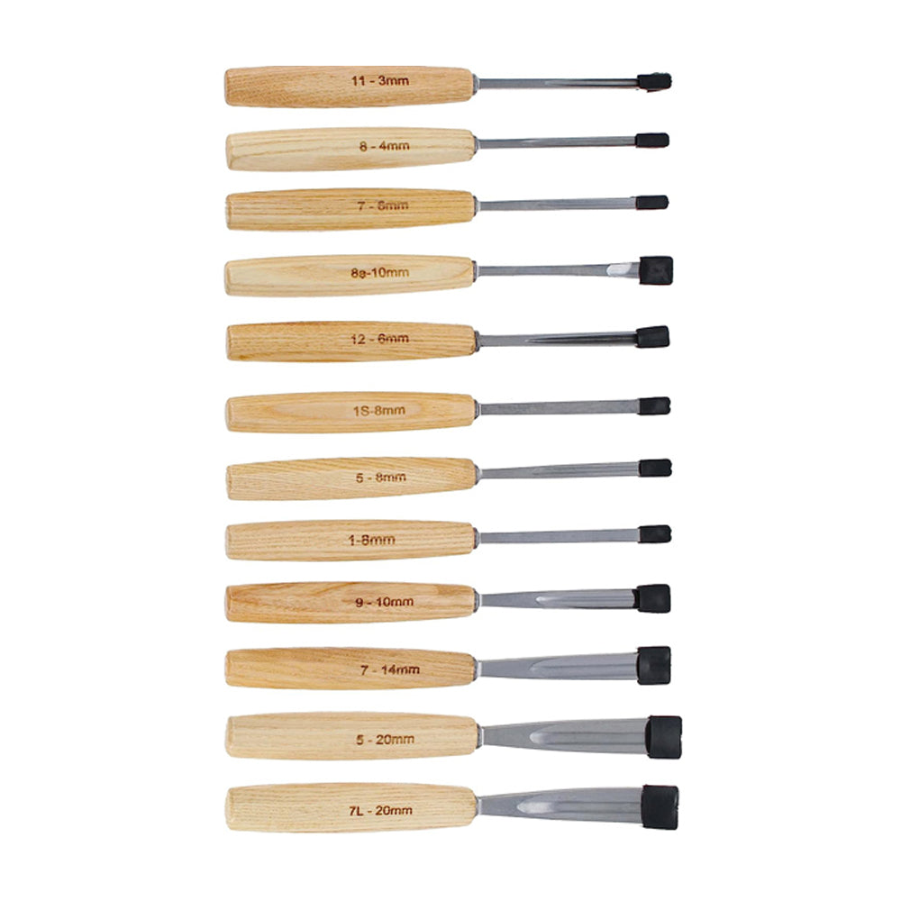 Oltre Wood Carving 12Pce Tool Set in Wooden Box OT-CTS-12