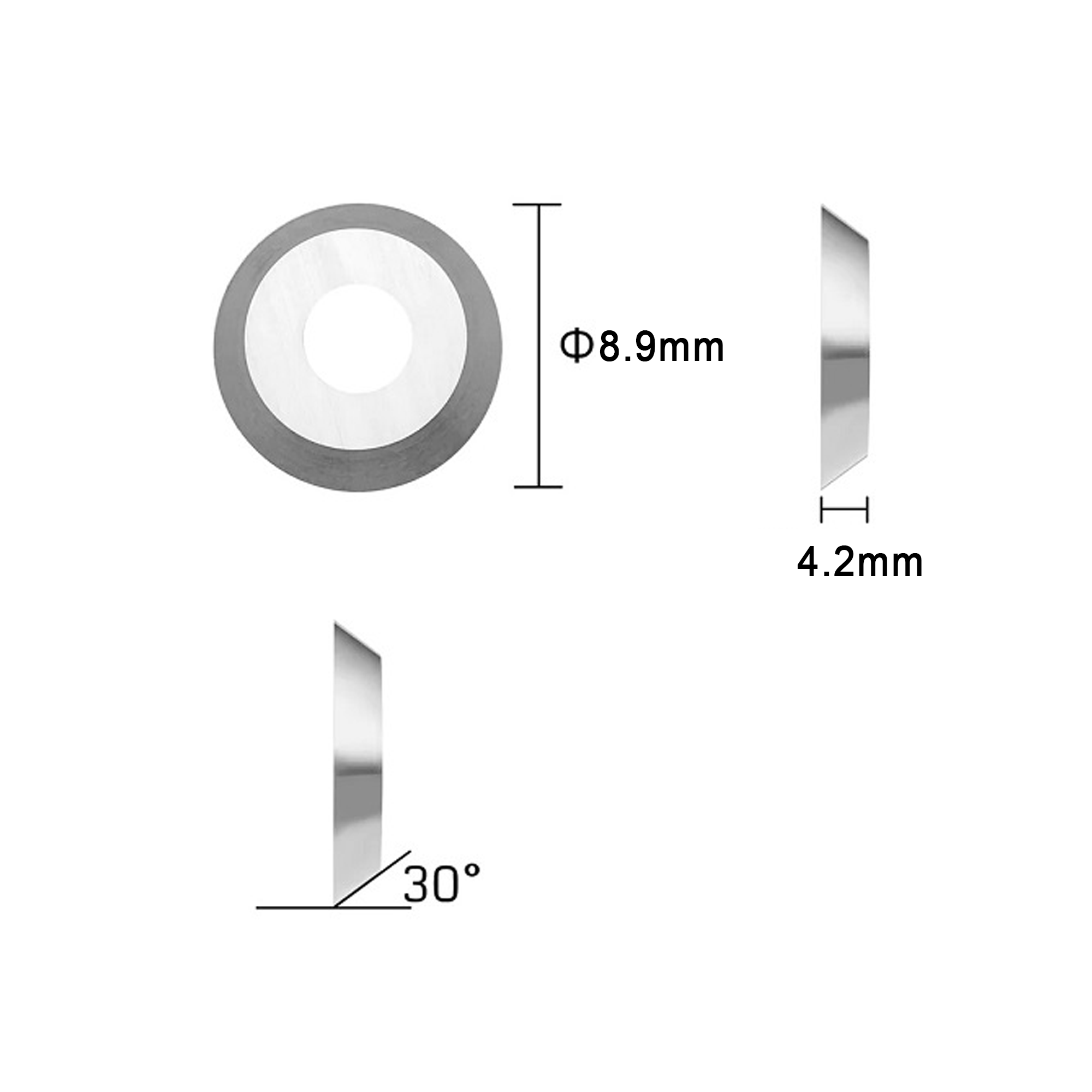Oltre Round Replacement Tungsten Carbide Insert Blade/ Tip - 8.9mm Diameter x 4mm - OT-WT-B-R8.9 Compatible with Oltre Woodturning Systems & Woodturning Hollowing Knife Tools *Coming Soon - Expected Q2, 2025*