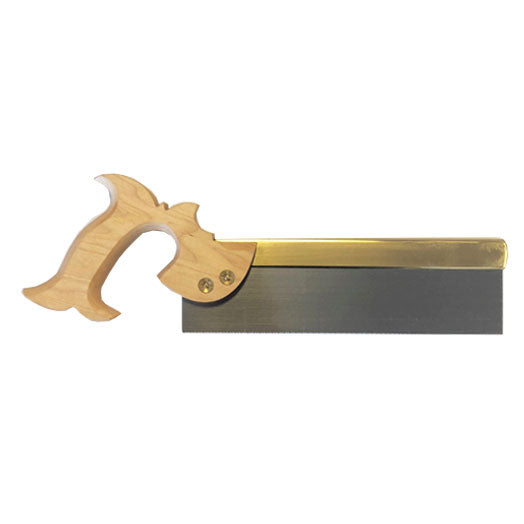 300mm 12" 15TPI Rip 1776 Tenon Saw with Brass Backed Blade and Pistol Grip English Elm Handle by Pax