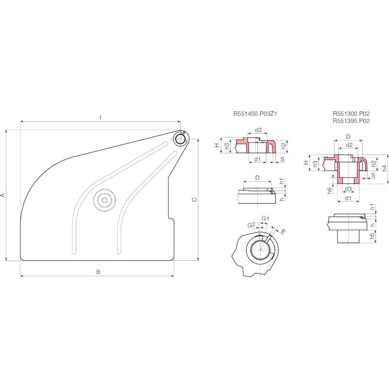 300mm Planer Guard (Boomerang) R551 Series R551300.P02 by Boteco