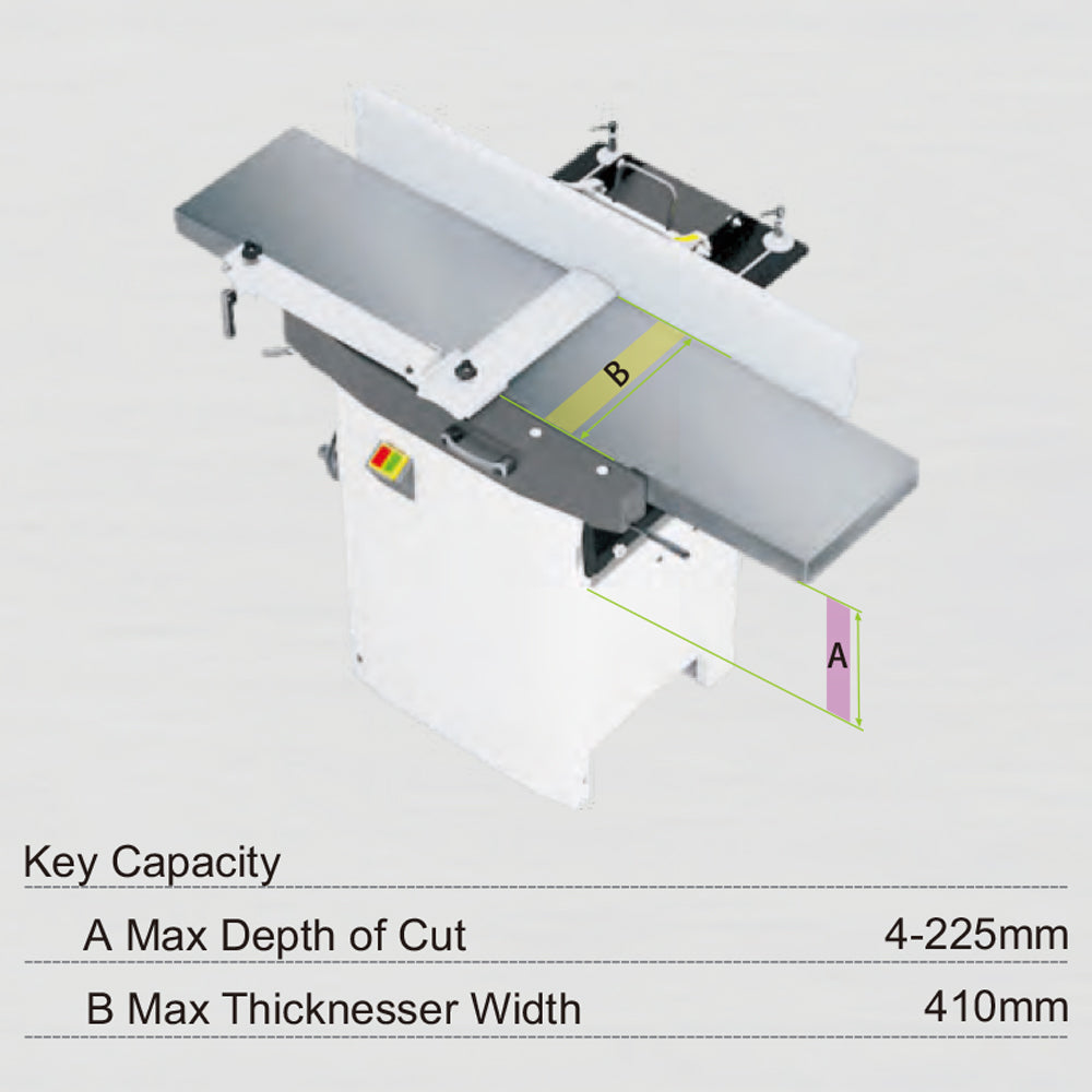 410mm (16") Combination Planer & Thicknesser with Spiral Head Cutter Block PT410A by Woodfast