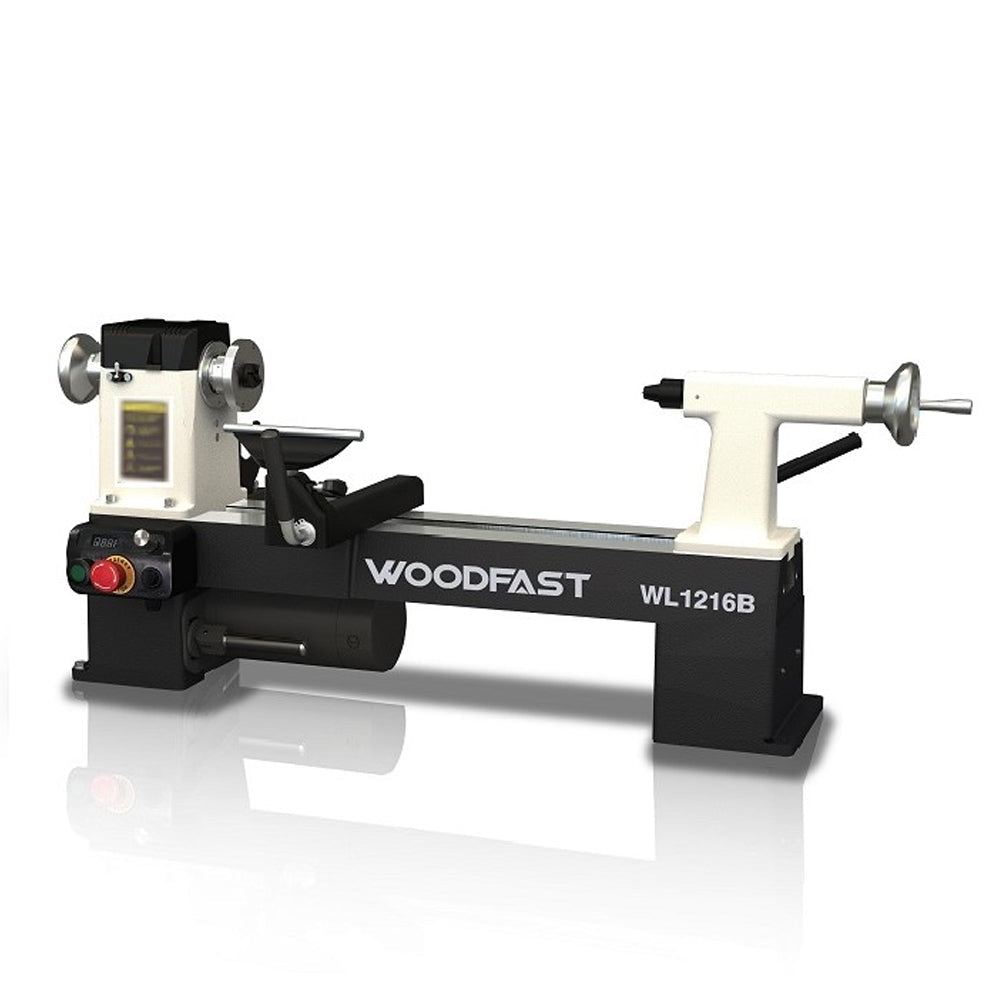 305mm (12") Swing x 419mm (16-1/2") Between Centres 0.75HP Mini Wood Lathe WL1216B by Woodfast