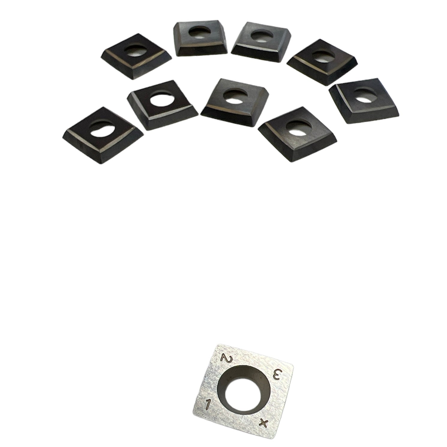 ToughCut 15mm x 15mm x 2.5mm R150 30Deg 4 Sided TCT Insert Blade (10Pce) suit Spiral Cutter Head