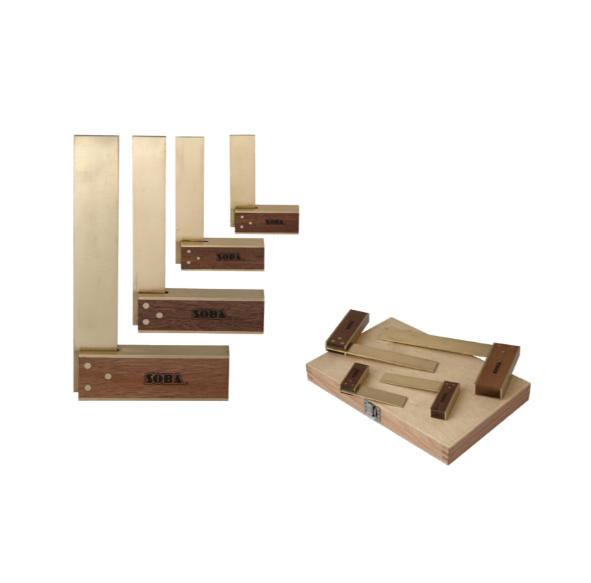 Soba 4Pce Set of Carpenters Squares with Brass 291250