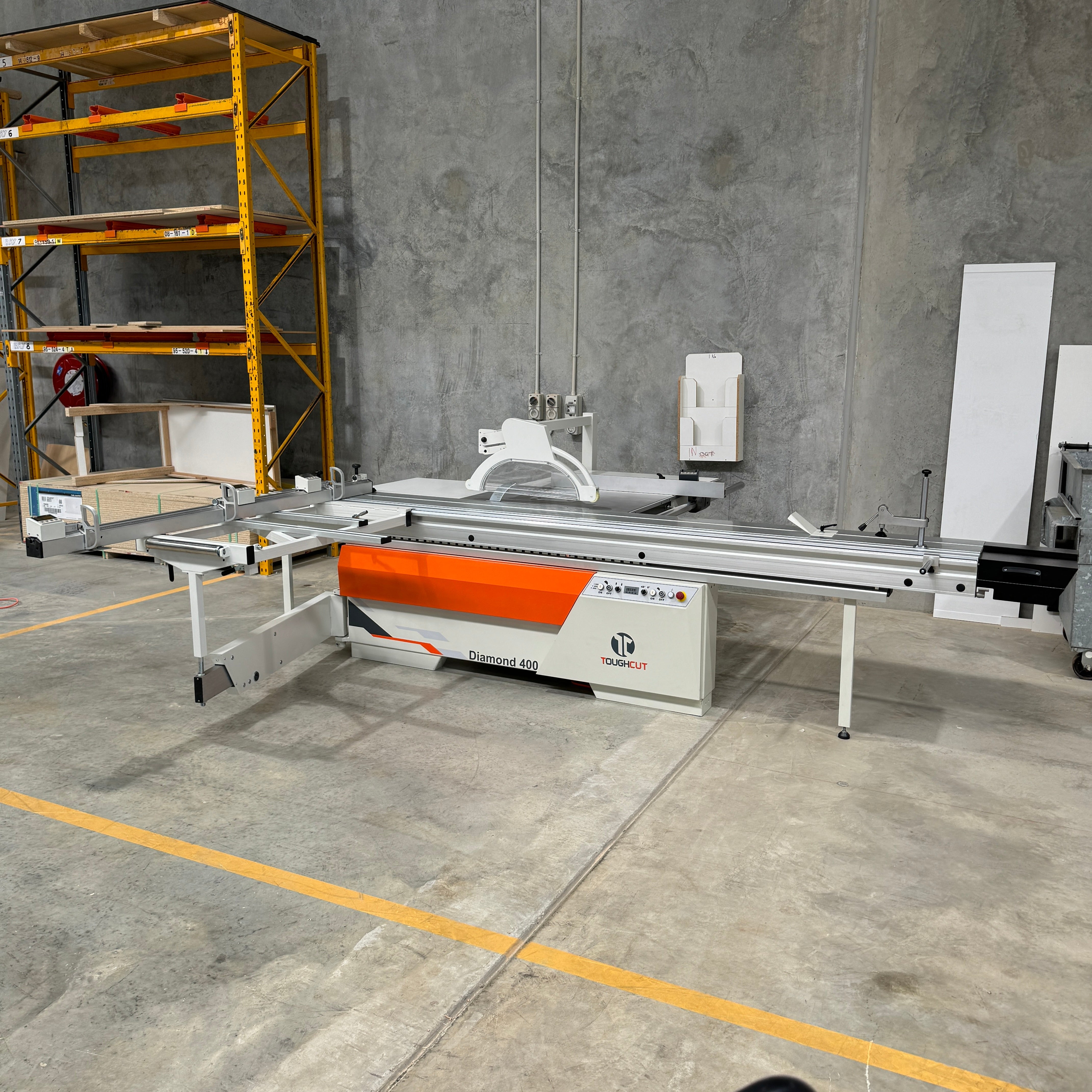 400mm (16") 3PH 7.5HP 3.8m Sliding Table Automatic Rise / Fall & Tilt Panel Saw Diamond 400 by Toughcut