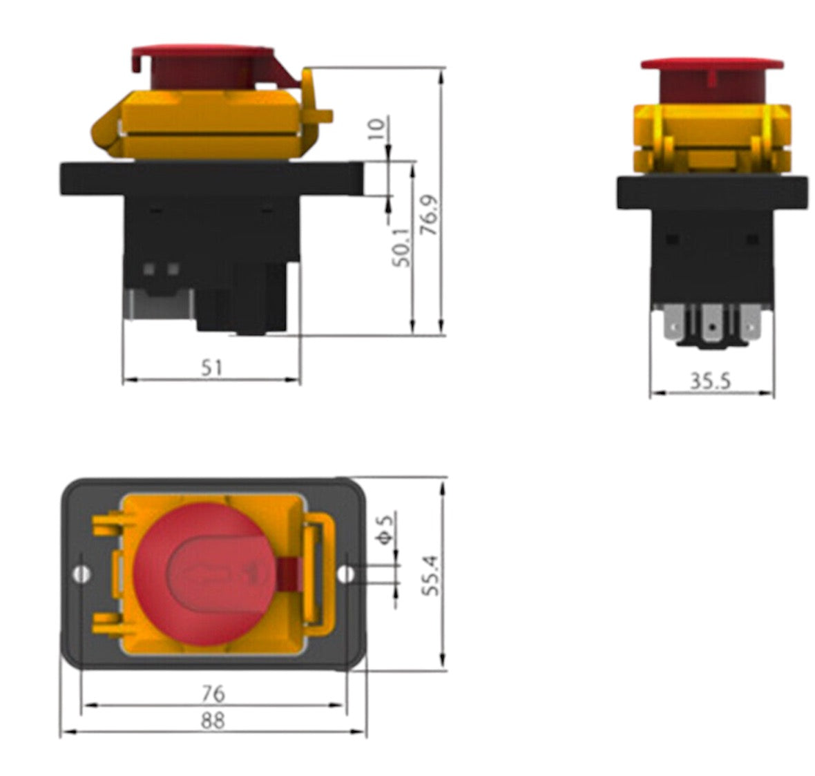 No Volt Relay On/Off Switch (415V, 15A)