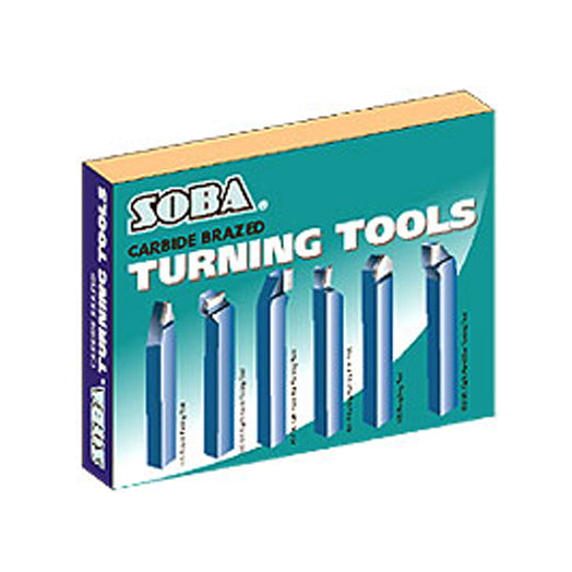 6Pce 10mm 3/8" Shank Carbide Metal Lathe External Threading & Parting Brazed Turning Tool Set 131370 by Soba