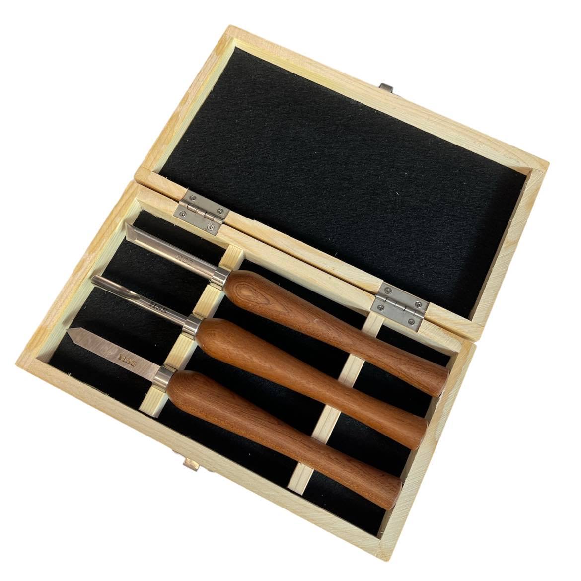 3Pce HSS Miniature Woodturning Chisel Set 290106 by Soba