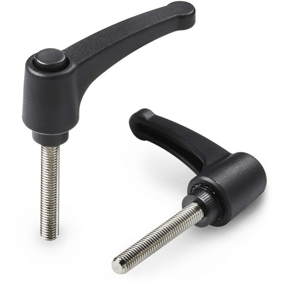 Boteco 'Euromodel' Indexed Clamping Lever With Button & Threaded Stainless Steel Threaded Stud (A583CIN)