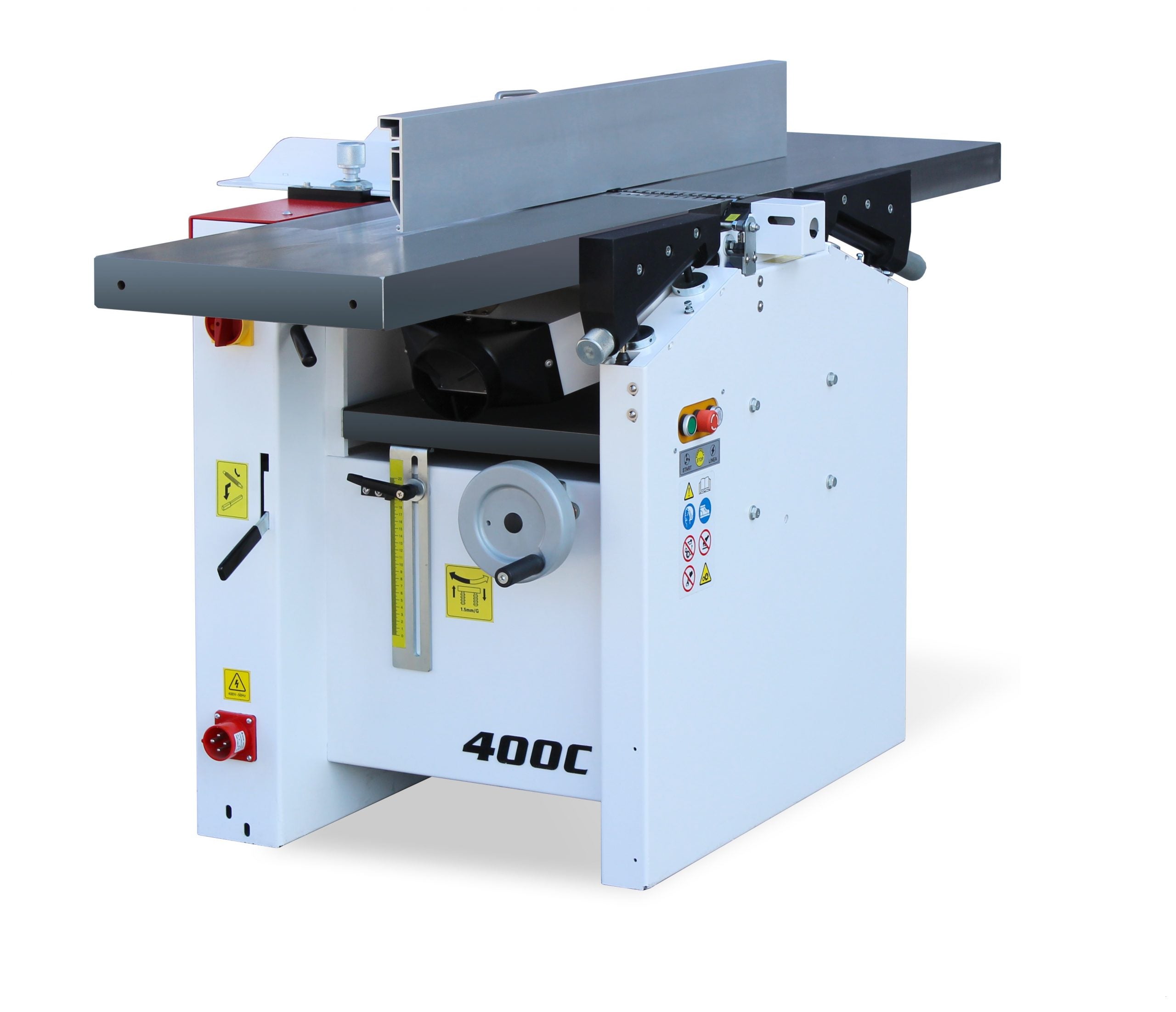 410mm (16") Italian Designed Professional Combination Planer & Thicknesser with Spiral Head Cutter Block 400C 240V by Sicar