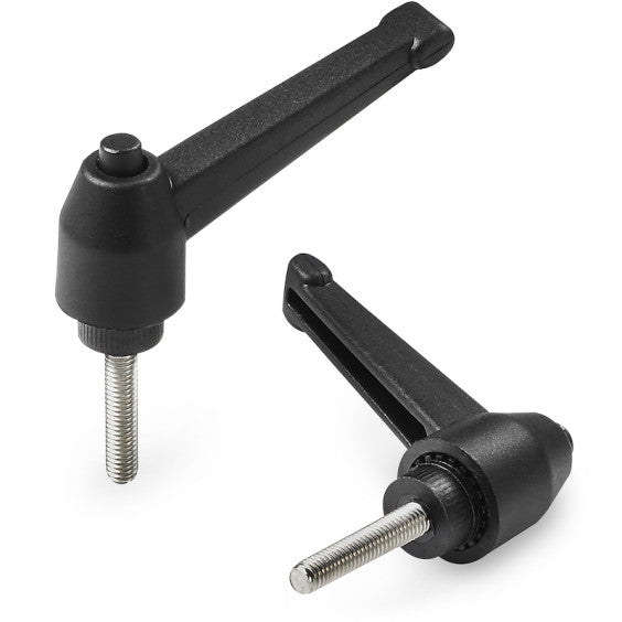 Indexed Clamping Lever With Button & Threaded Stainless Steel Stud (A563CIN) by Boteco