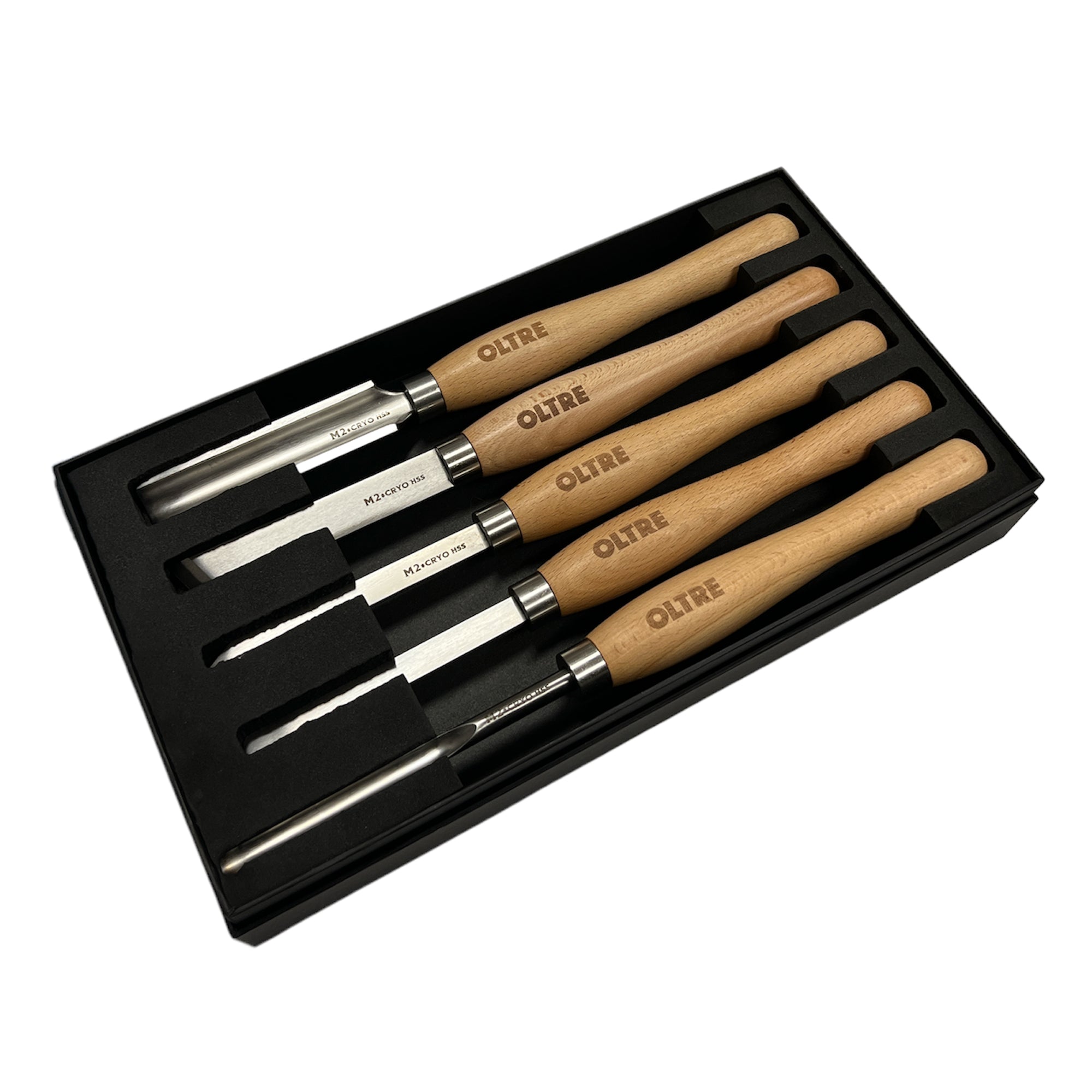 5Pce Woodturning Chisel Tool M2 CRYO HSS (5 Small Turning Tool) Set by Oltre