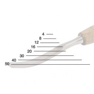 Bent Carving Chisel, Profile 1, PROFI by Narex