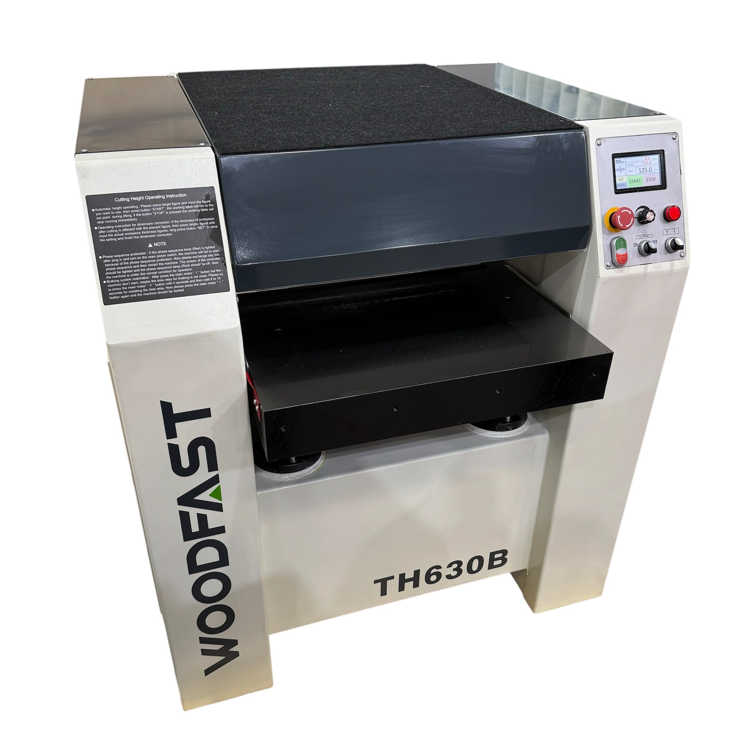 Woodfast 630mm (25") Industrial Thicknesser with Helical Cutterhead 10HP 415V TH630B