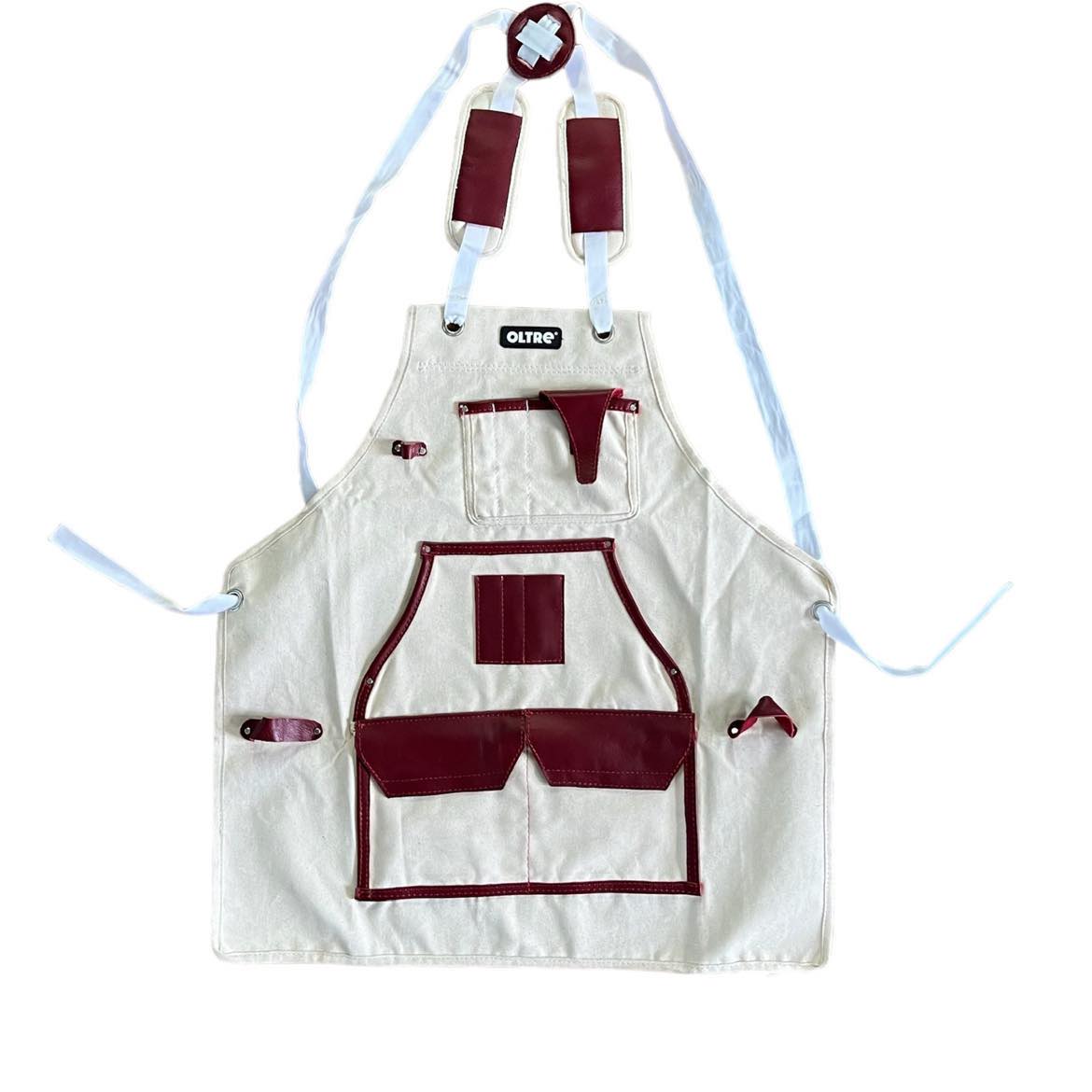 White Canvas With Red Leather Apron By Oltre *Coming Soon*