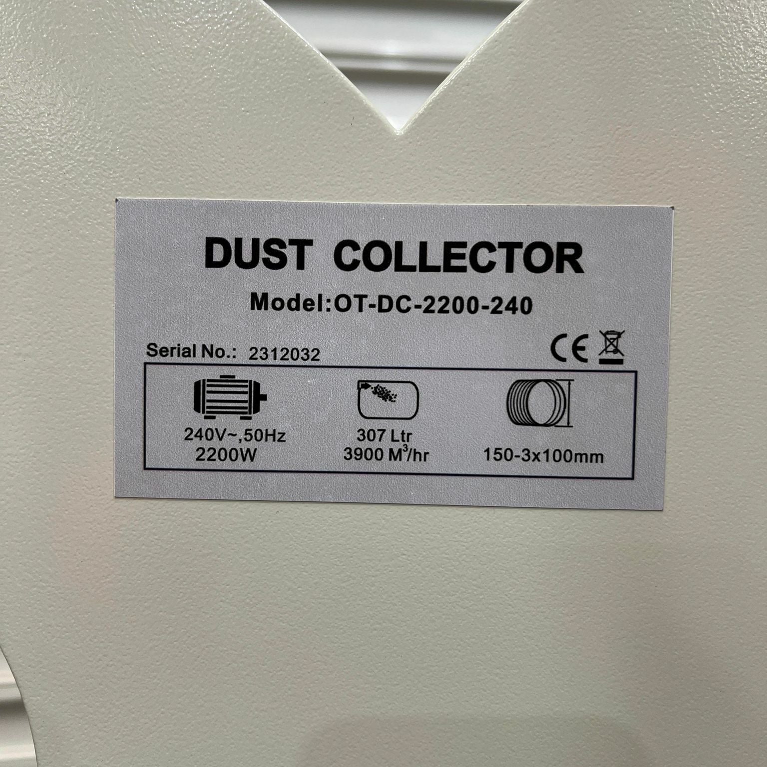 Dust Collector 415V 5HP 2 x Filter Element (2 Needlefelt Top Bags & 2 Plastic Bottom Bags) OT-DC-3800-415 by Oltre