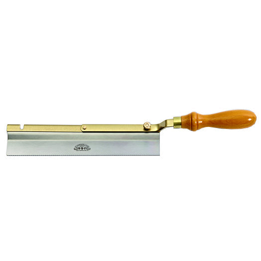 250mm (10") 20TPI Reversible Gents Saw with Brass Back and Beech Handle by Garlick & Sons Lynx